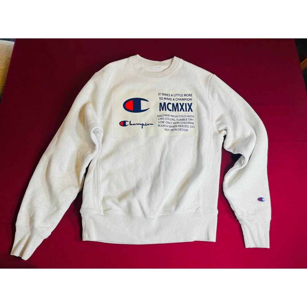 Champion Reverse Weave Sweatshirt Men’s Medium White Big Jock Tag‎ Graphic UO